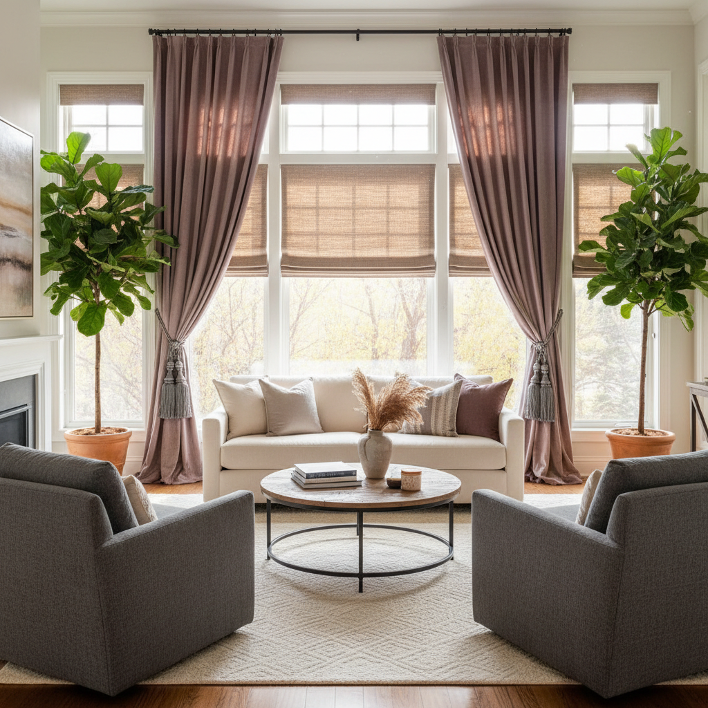 How to Layer Roman Shades for Park City Stylish Mountain Homes
